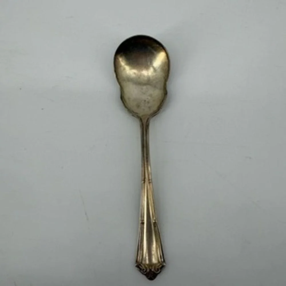 Wm Rogers and Son AA Silverplate Sugar Spoon Vintage Scalloped 6 Inch Flatware
